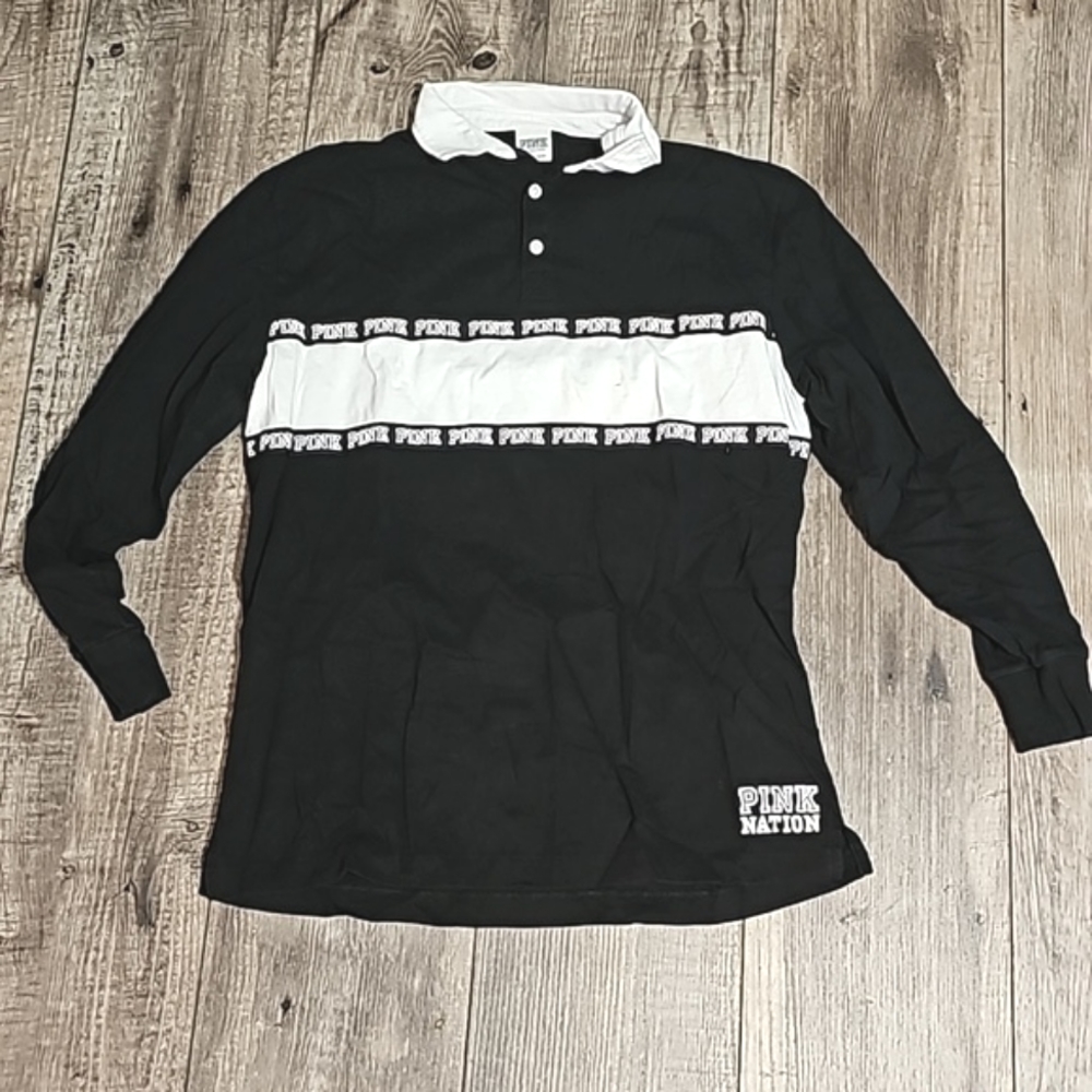Pink Victoria's secret Longsleeve Rugby Shirt